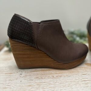 Dr. Scholl's Dark Brown Wedge Booties